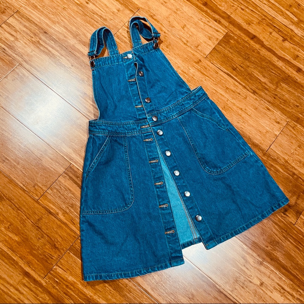 Denim overalls dress jumper